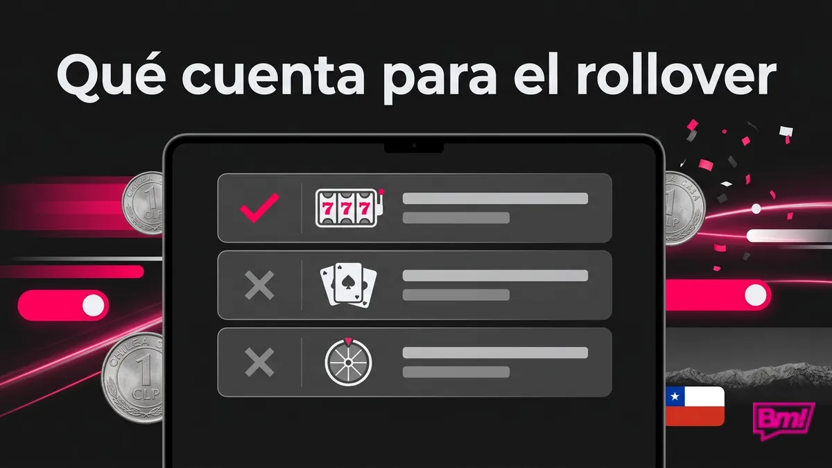 Juegos que cuentan y no cuentan para el rollover del bono en Betmotion Chile
