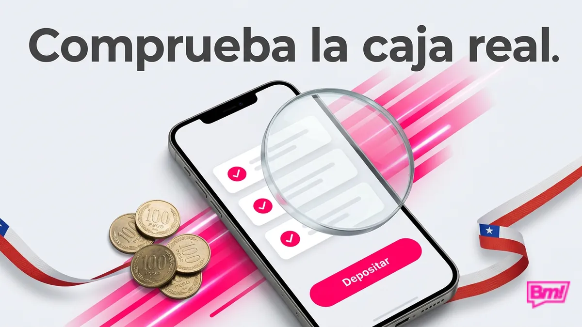Móvil con la caja de Betmotion y pasos para comprobar los métodos de pago reales en Chile